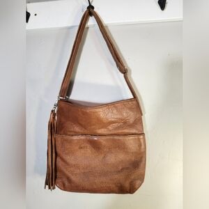 Clan Rattray Bag Co. Leather Brown Shoulder Bag w/Tassel Buttery Leather